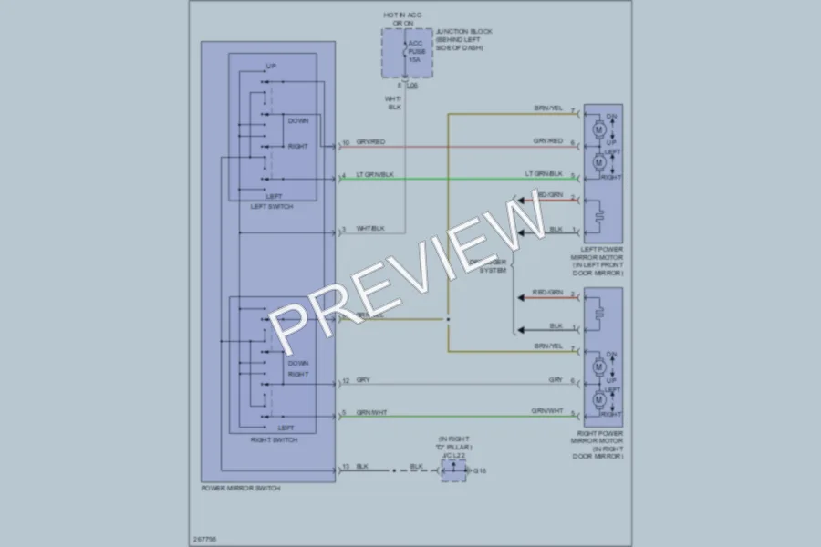 2007 Suzuki GrandVitara Power Mirrors wiring diagram preview