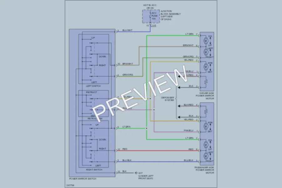 2007 Suzuki SX4 Power Mirrors wiring diagram preview