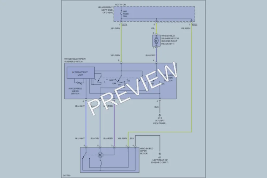 2007 Suzuki SX4 Wiper Washer wiring diagram preview