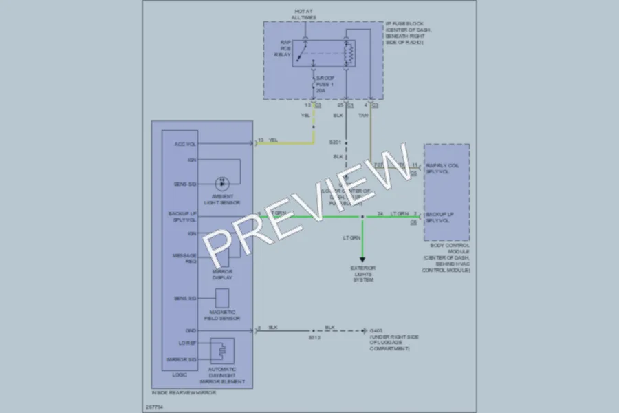 2007 Suzuki XL7 Power Mirrors wiring diagram preview