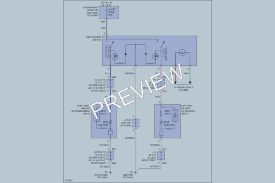 2007 Toyota Camry Power Seats wiring diagram preview
