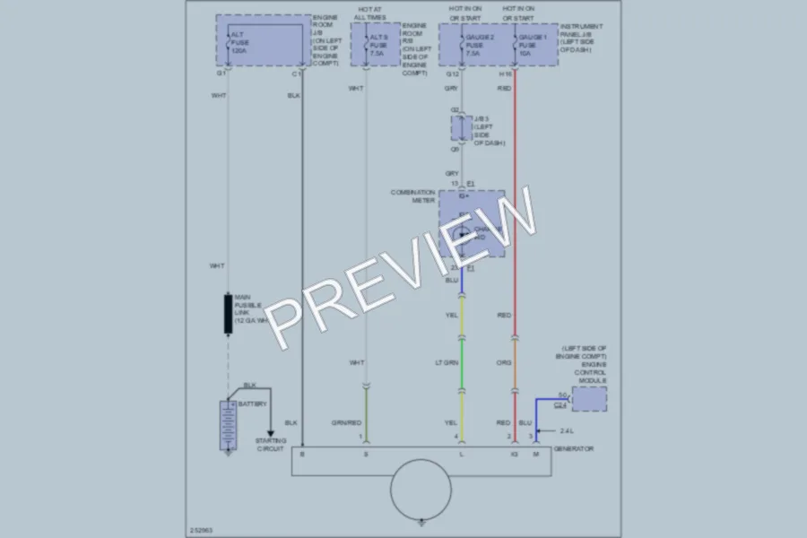 2007 Toyota Camry Starting Charging wiring diagram preview