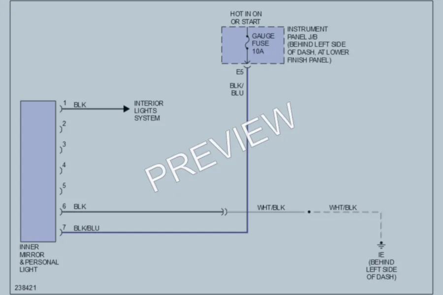 2007 Toyota Corolla Power Mirrors wiring diagram preview