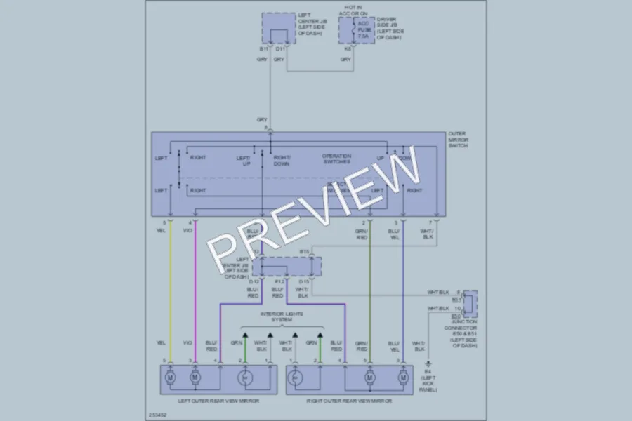 2007 Toyota FJCruiser Power Mirrors wiring diagram preview