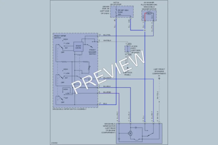 2007 Toyota FJCruiser Wiper Washer wiring diagram preview