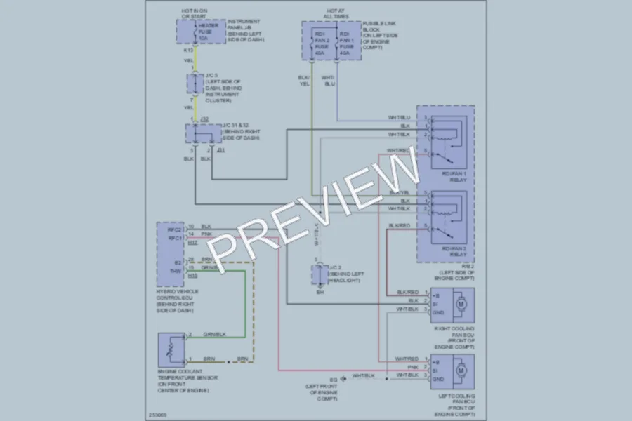 2007 Toyota HighlanderHybrid Cooling Fan wiring diagram preview