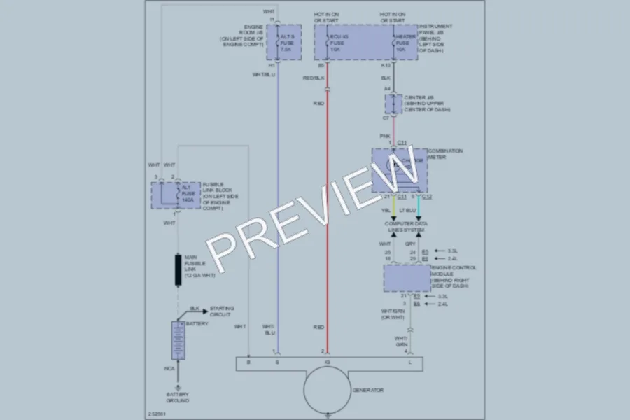 2007 Toyota HighlanderHybrid Starting Charging wiring diagram preview