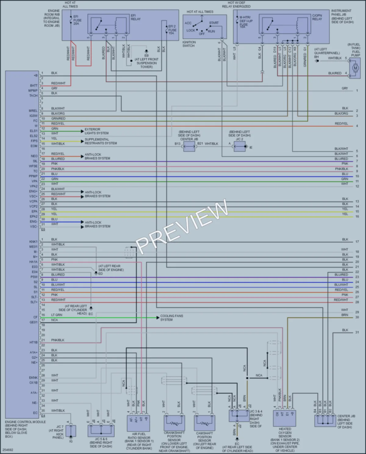 2007 Toyota Matrix Engine Performance wiring diagram preview