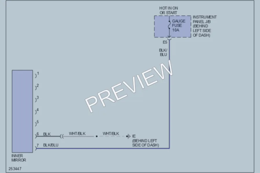 2007 Toyota Matrix Power Mirrors wiring diagram preview