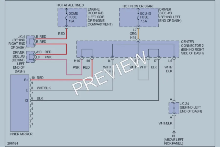 2007 Toyota Prius Power Mirrors wiring diagram preview