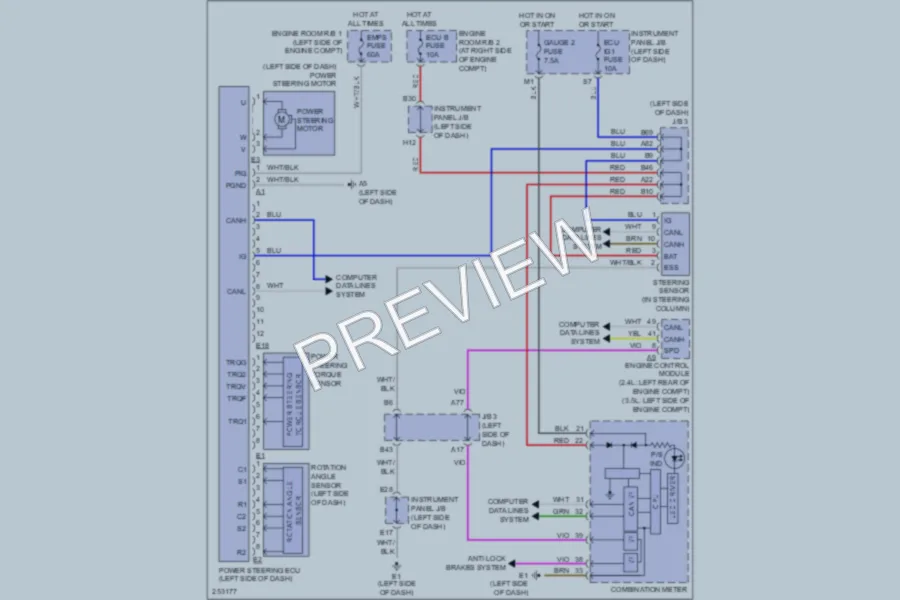 2007 Toyota RAV4 Electronic Power Steering wiring diagram preview