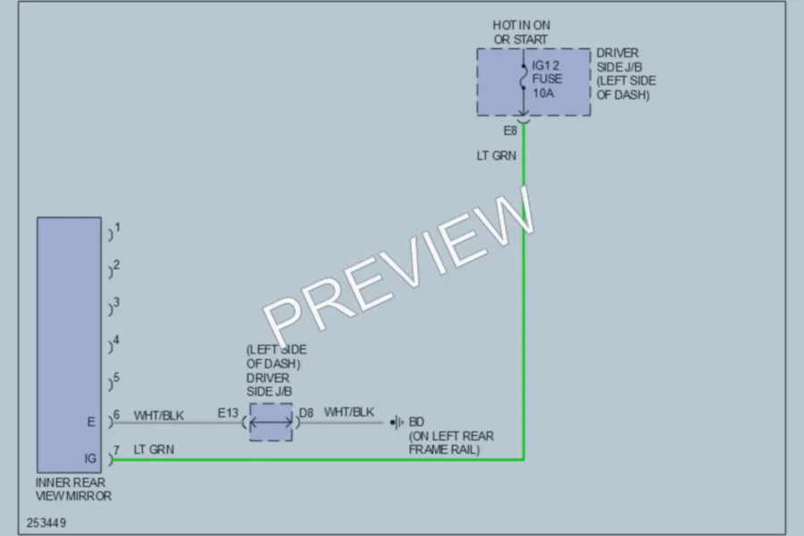 2007 Toyota Tacoma Power Mirrors wiring diagram preview