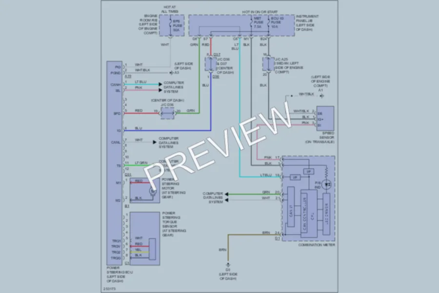 2007 Toyota Yaris Electronic Power Steering wiring diagram preview
