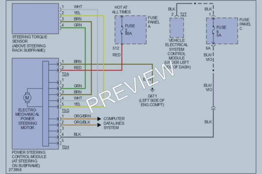 2007 Volkswagen Eos Electronic Power Steering wiring diagram preview