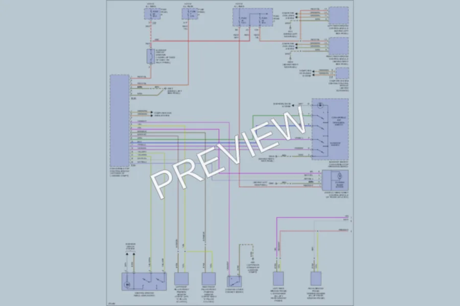 2007 Volkswagen Eos Power Top Sunroof wiring diagram preview