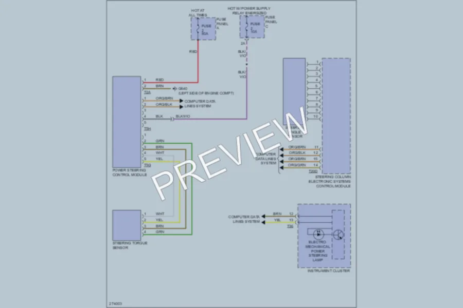 2007 Volkswagen GTI Electronic Power Steering wiring diagram preview