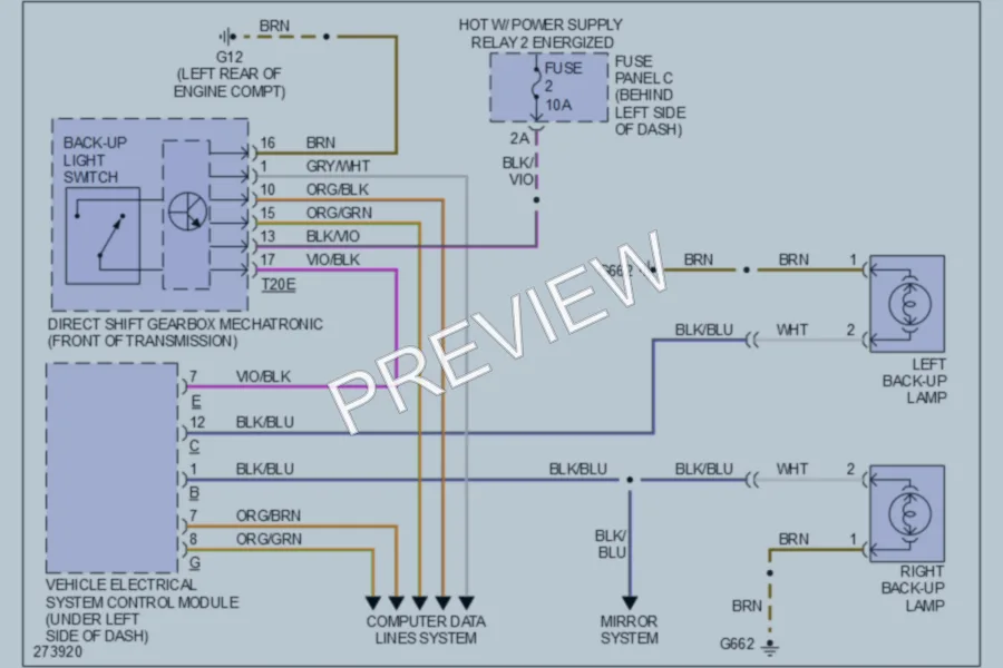 2007 Volkswagen GTI Exterior Lights wiring diagram preview