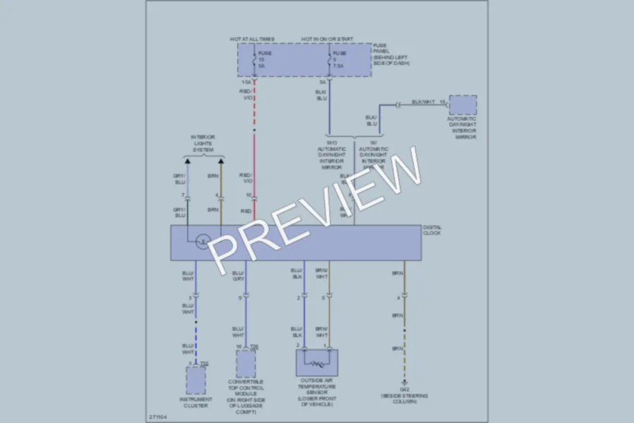 2007 Volkswagen NewBeetle Instrument Cluster wiring diagram preview