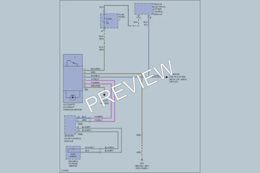 2007 Volkswagen Rabbit Power Mirrors wiring diagram preview