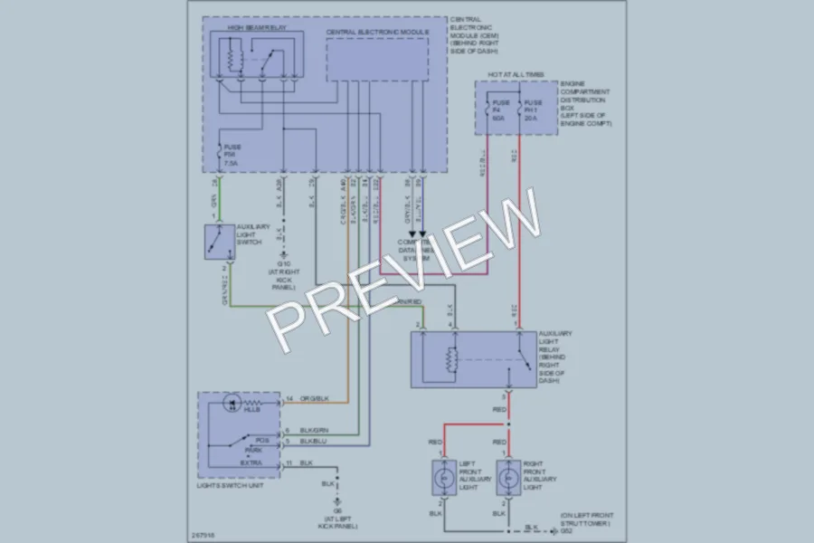 2007 Volvo C70 Exterior Lights wiring diagram preview