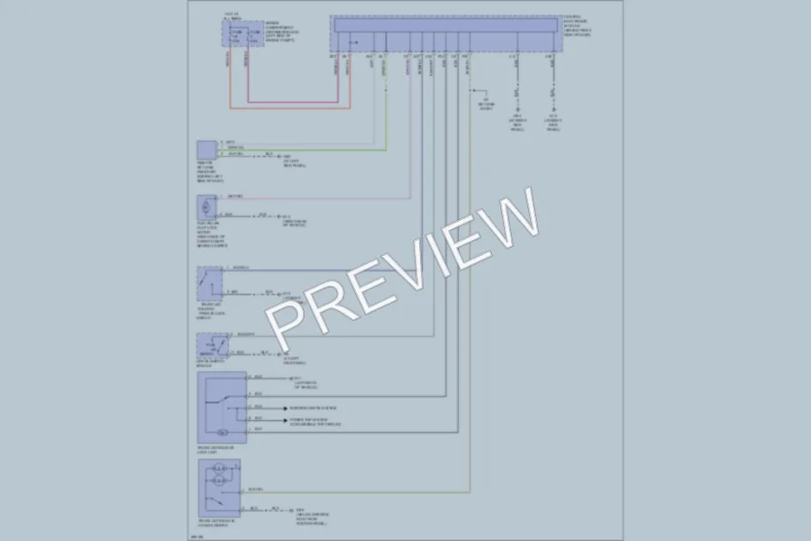 2007 Volvo C70 Trunk Tailgate Fuel Door wiring diagram preview