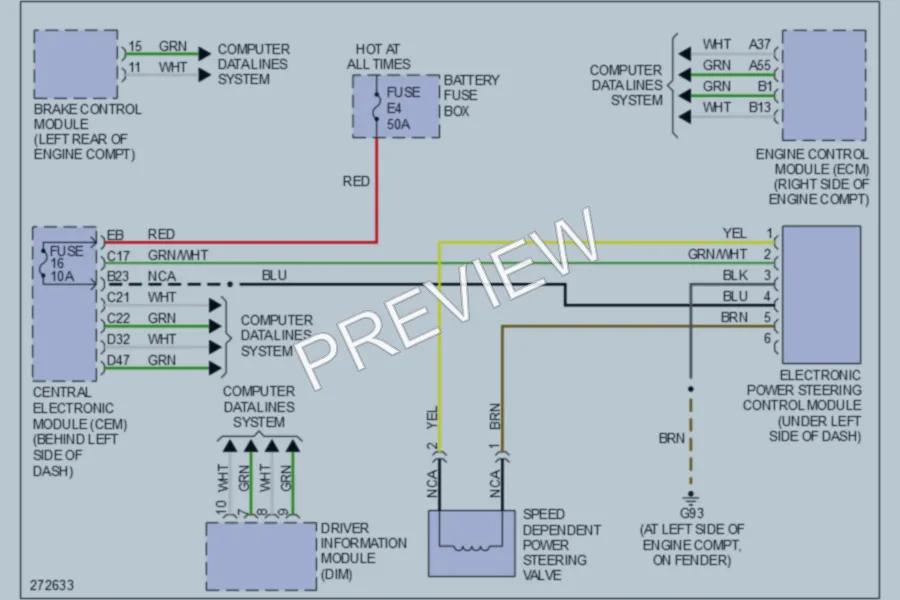 2007 Volvo S60 Electronic Power Steering wiring diagram preview