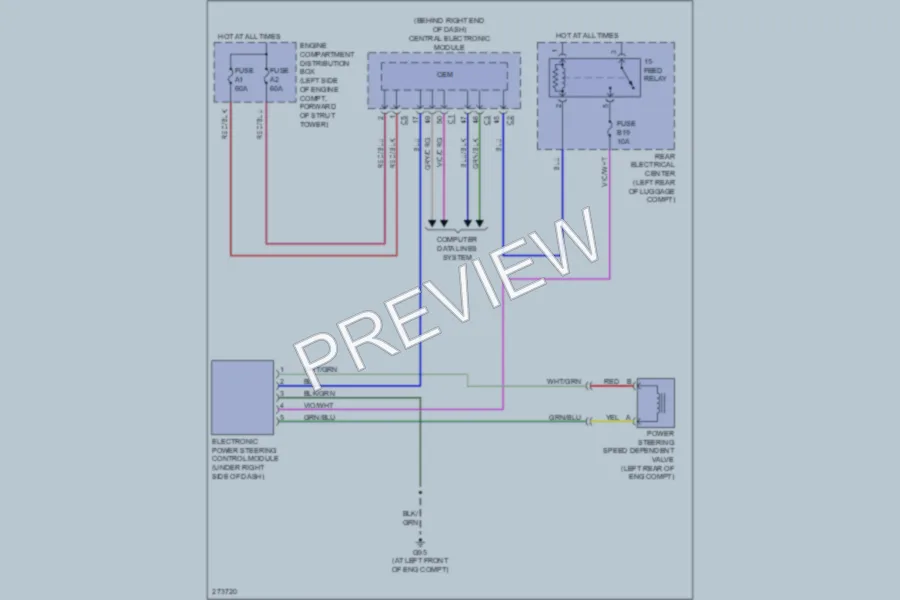 2007 Volvo S80 Electronic Power Steering wiring diagram preview
