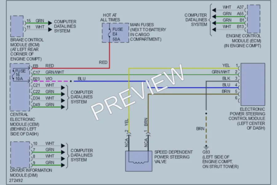 2007 Volvo XC70 Electronic Power Steering wiring diagram preview