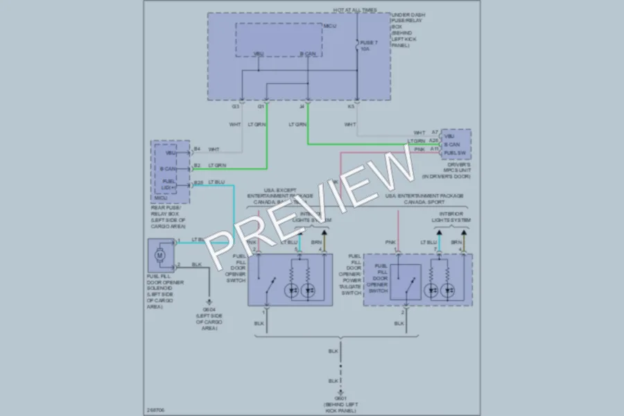 2008 Acura MDX Trunk Tailgate Fuel Door wiring diagram preview