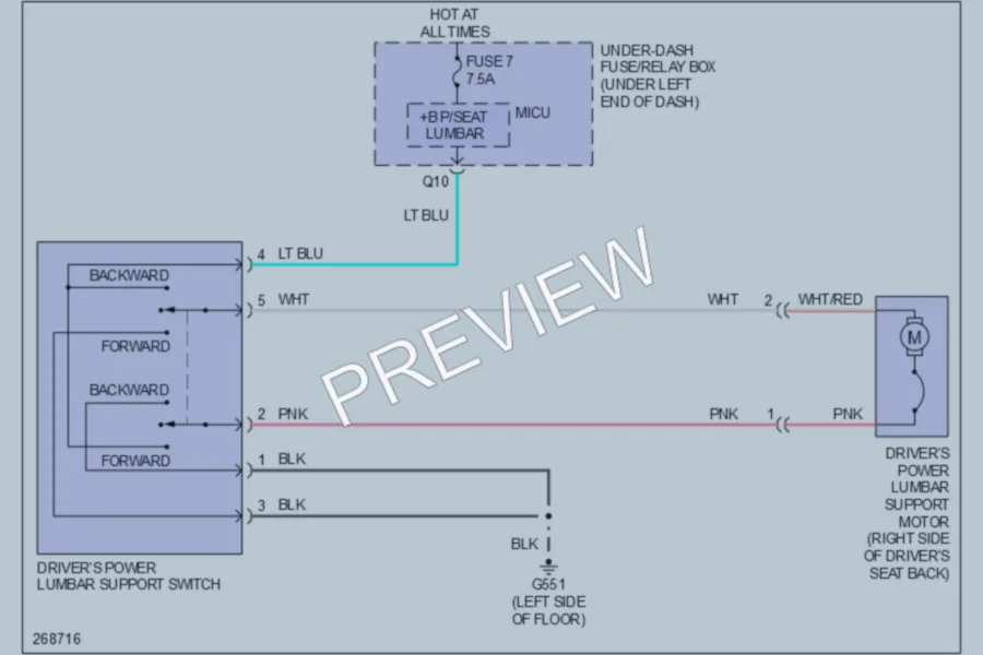 2008 Acura RDX Power Seats wiring diagram preview