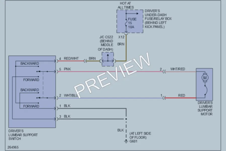 2008 Acura RL Power Seats wiring diagram preview