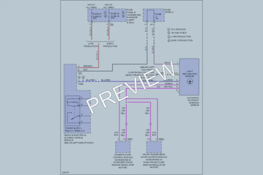2008 Audi A3 Power Mirrors wiring diagram preview
