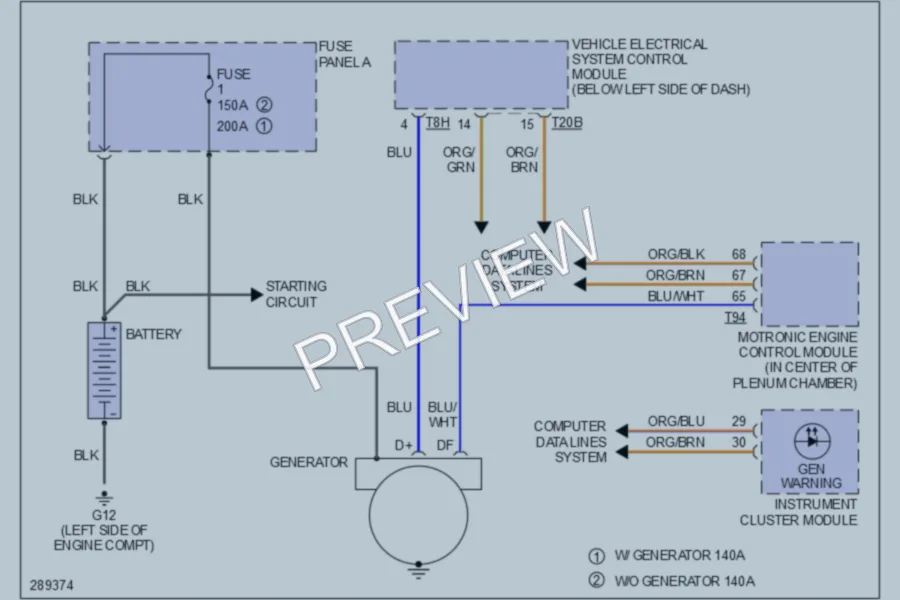 2008 Audi A3 Starting Charging wiring diagram preview