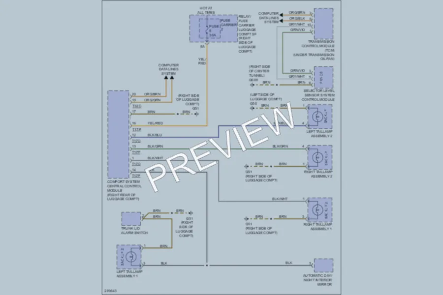 2008 Audi A5 Exterior Lights wiring diagram preview