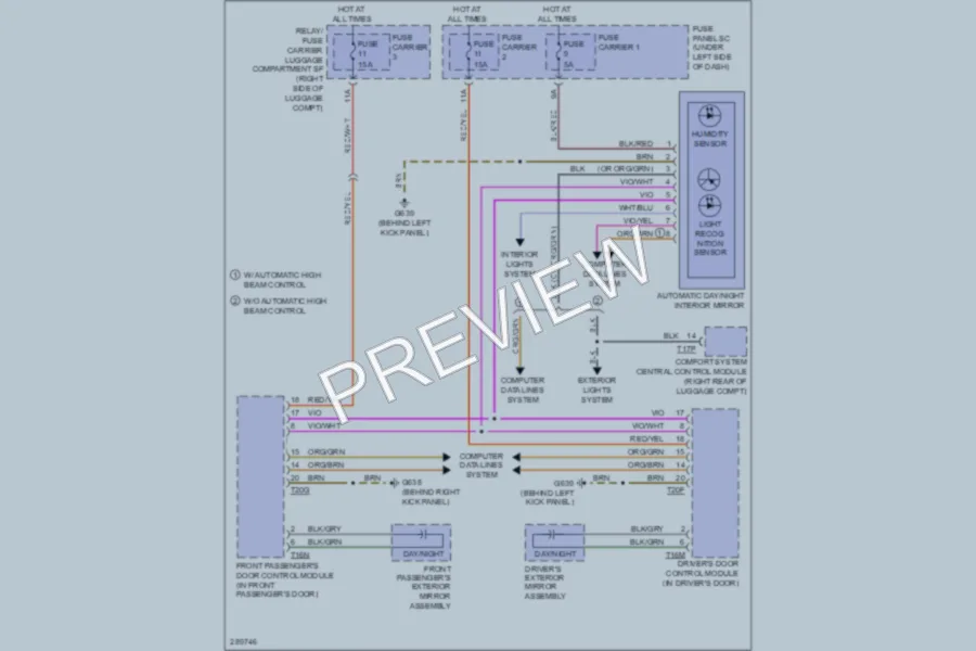 2008 Audi A5 Power Mirrors wiring diagram preview