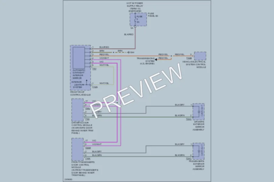 2008 Audi Q7 Power Mirrors wiring diagram preview