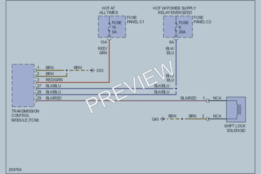 2008 Audi Q7 Shift Interlock wiring diagram preview