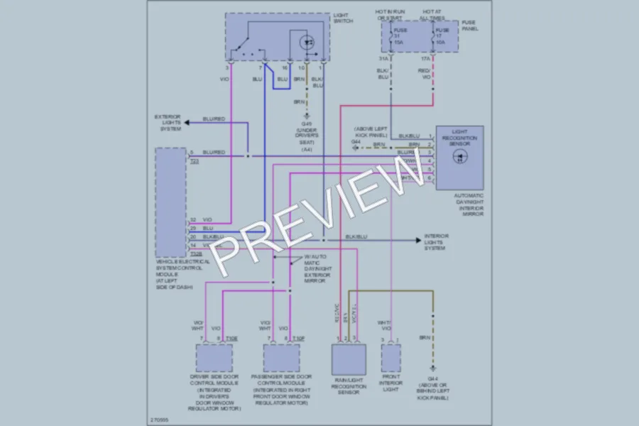 2008 Audi S4 Power Mirrors wiring diagram preview