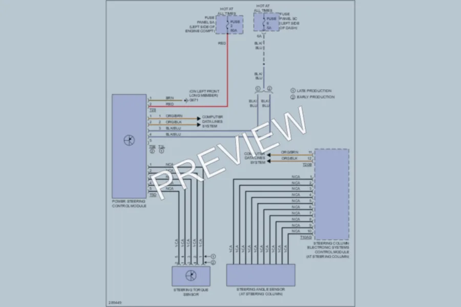 2008 Audi TT Electronic Power Steering wiring diagram preview