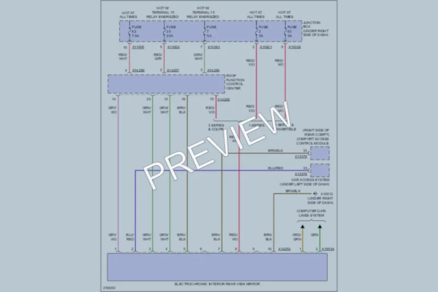 2008 BMW 135i Power Mirrors wiring diagram preview