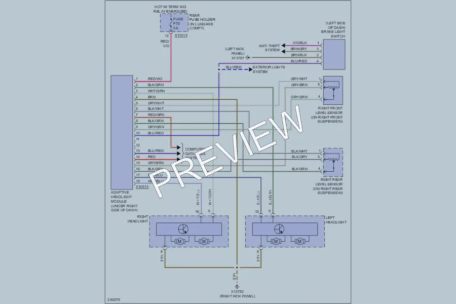 2008 BMW 650i Headlights wiring diagram preview