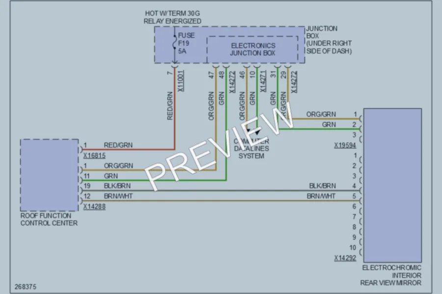 2008 BMW X5 Power Mirrors wiring diagram preview