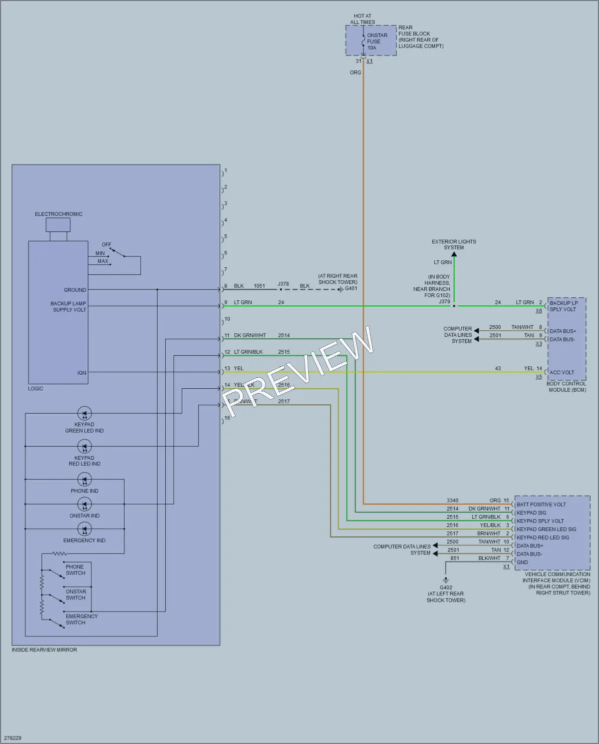 2008 Cadillac CTS Power Mirrors wiring diagram preview