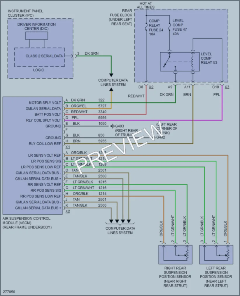 2008 Cadillac DTS Electronic Suspension wiring diagram preview