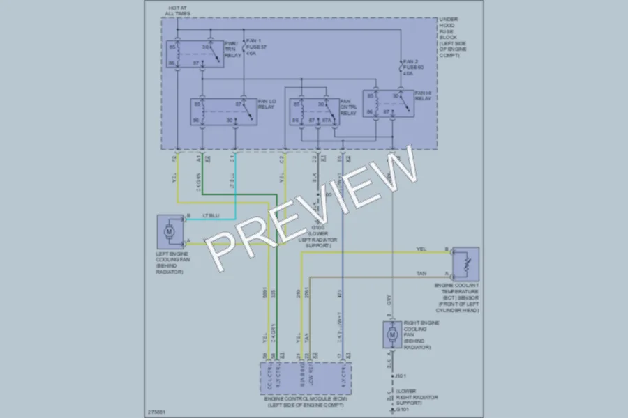 2008 Cadillac EscaladeEXT Cooling Fan wiring diagram preview
