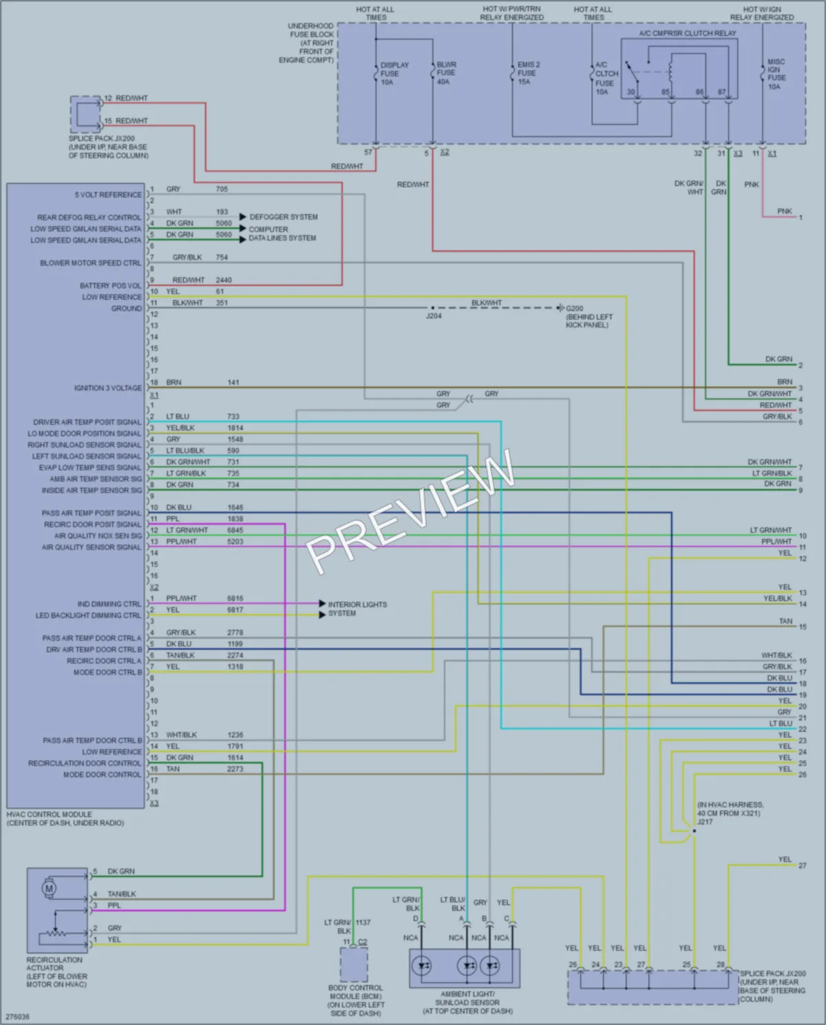 2008 Cadillac SRX Air Conditioning wiring diagram preview