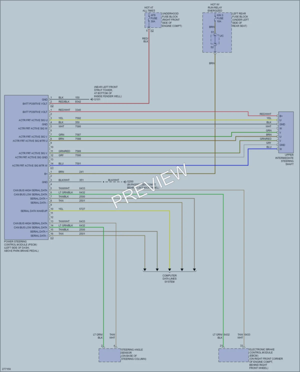 2008 Cadillac STS Electronic Power Steering wiring diagram preview