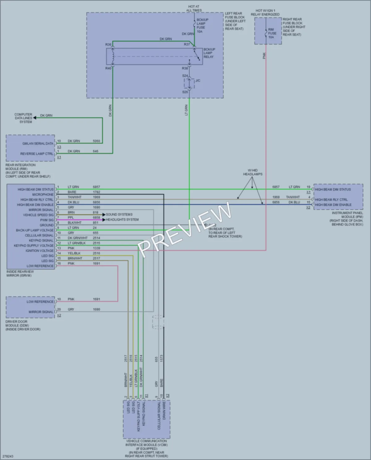2008 Cadillac STS Power Mirrors wiring diagram preview
