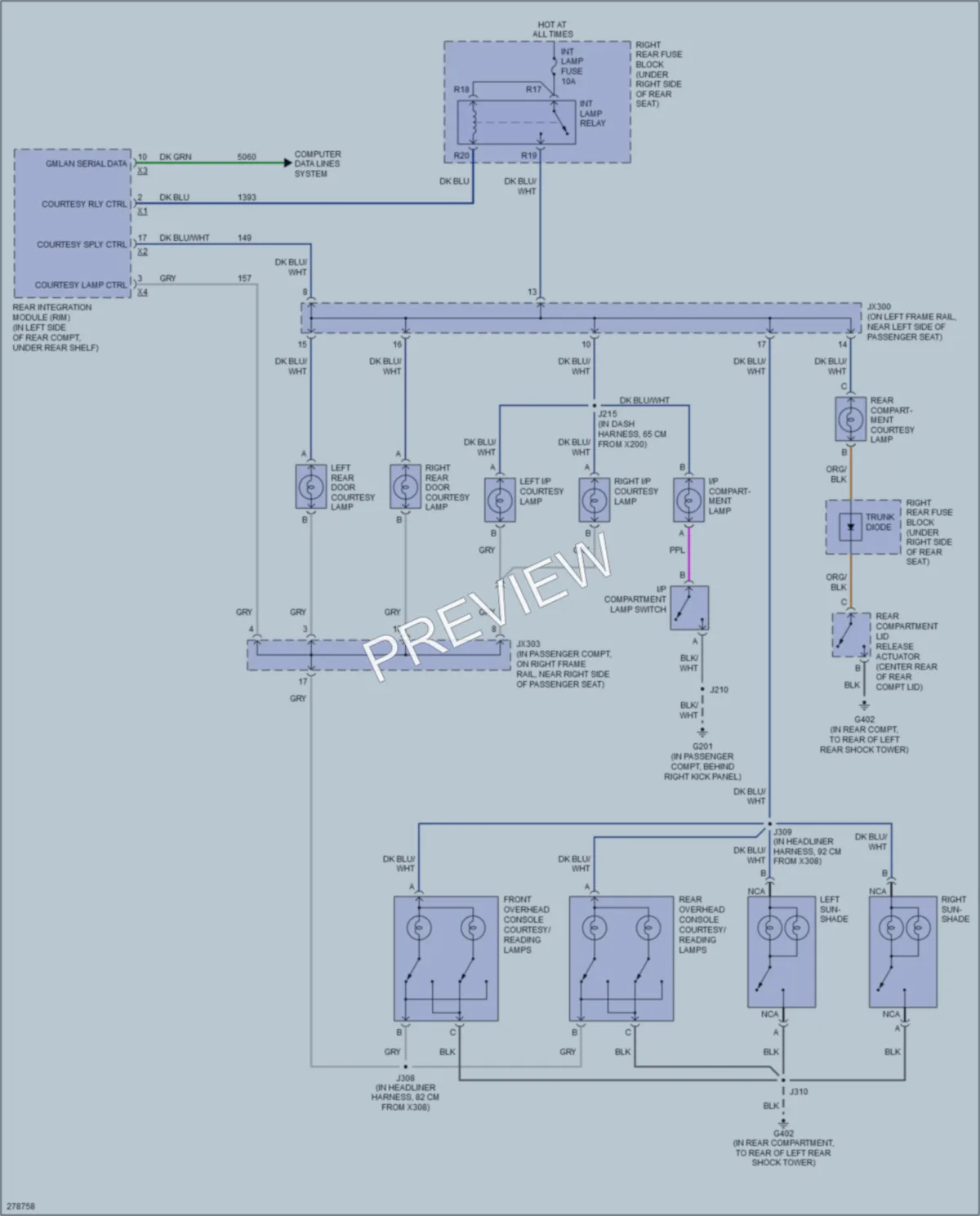 2008 Cadillac STSV Interior Lights wiring diagram preview