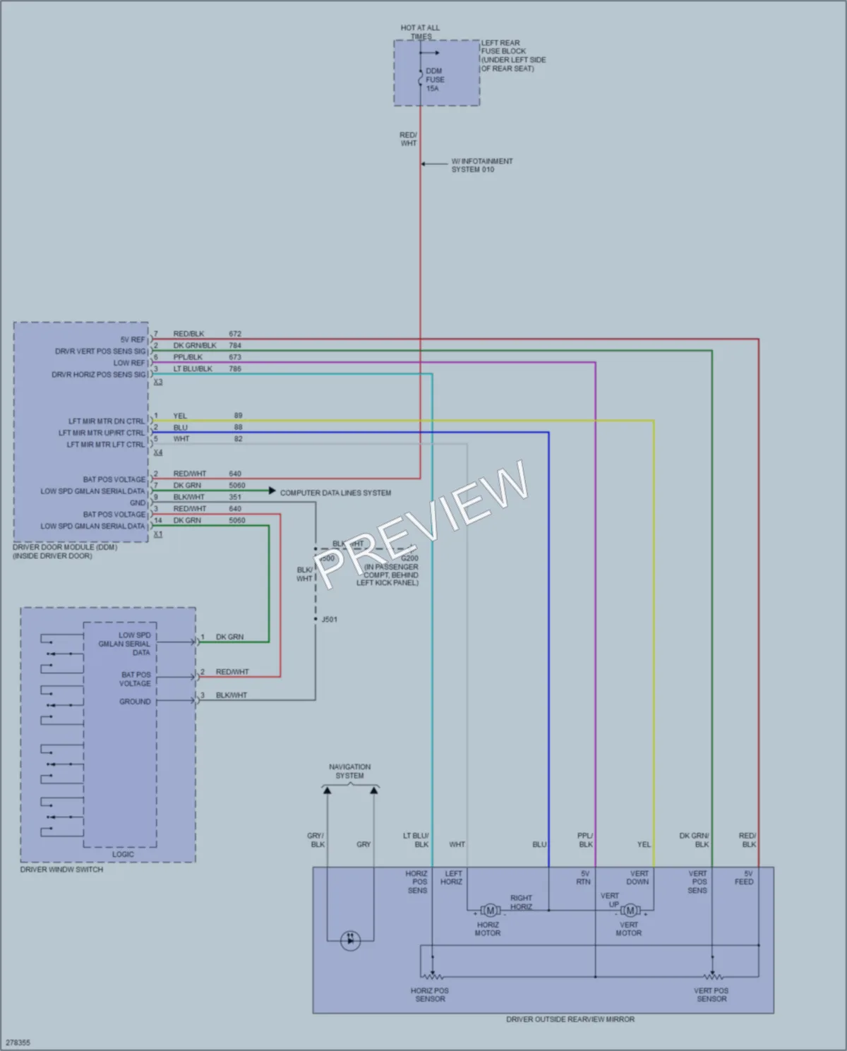 2008 Cadillac STSV Memory Systems wiring diagram preview